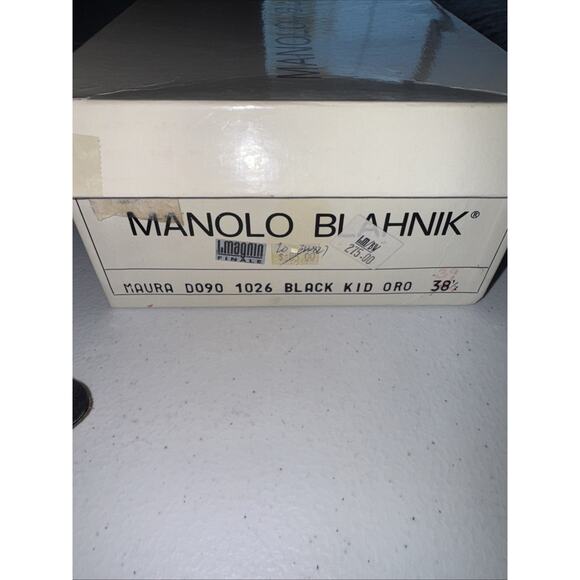 Manolo Blahnik Black/Gold Fabric/leather Pumps Heels Shoes 8.5/9 GORGEOUS! - Picture 7 of 8